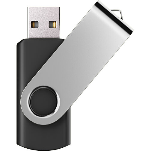 USB-Stick SWING Color 3.0 8 GB , Promo Effects MB , schwarz / silber MB , 8 GB , Kunststoff, Metall MB , 5,80cm x 1,09cm x 1,90cm (Länge x Höhe x Breite), Bild 1