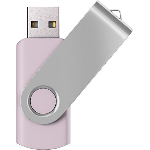 USB-Stick SWING Color 3.0 8 GB , Promo Effects MB , zartrosa / silber MB , 8 GB , Kunststoff/ Aluminium MB , 5,70cm x 1,00cm x 1,90cm (Länge x Höhe x Breite), Bild 1