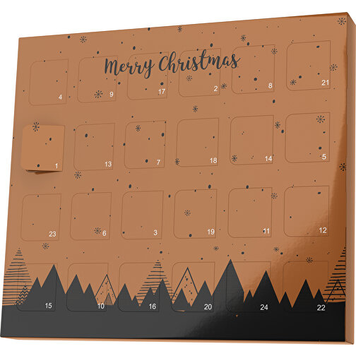 XS Adventskalender Weihnachtswald , M&M\'s, braun / schwarz, Vollkartonhülle, weiß, 1,60cm x 12,00cm x 14,00cm (Länge x Höhe x Breite), Bild 1