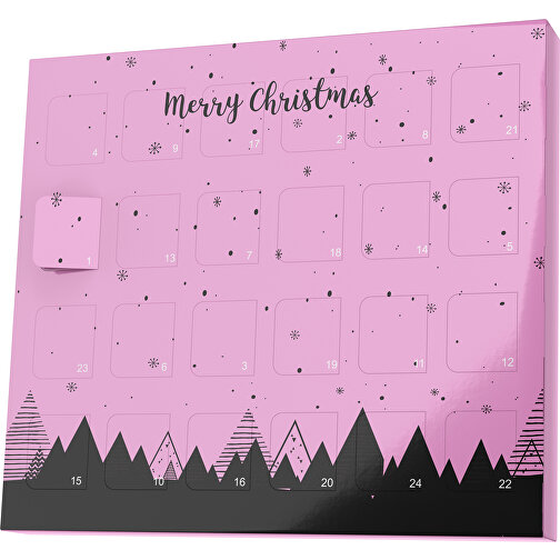 XS Adventskalender Weihnachtswald , M&M\'s, rosa / schwarz, Vollkartonhülle, weiß, 1,60cm x 12,00cm x 14,00cm (Länge x Höhe x Breite), Bild 1