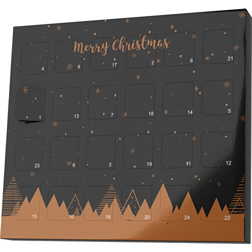 XS Adventskalender Weihnachtswald , M&M\'s, schwarz / braun, Vollkartonhülle, weiß, 1,60cm x 12,00cm x 14,00cm (Länge x Höhe x Breite), Bild 1