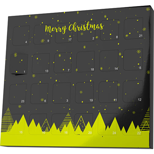 XS Adventskalender Weihnachtswald , M&M\'s, schwarz / hellgrün, Vollkartonhülle, weiß, 1,60cm x 12,00cm x 14,00cm (Länge x Höhe x Breite), Bild 1