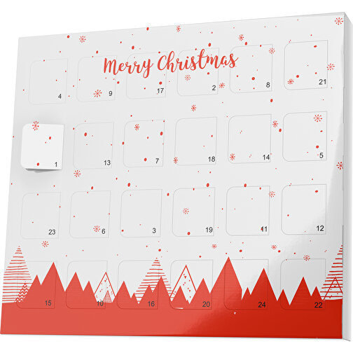 XS Adventskalender Weihnachtswald , M&M\'s, weiß / rot, Vollkartonhülle, weiß, 1,60cm x 12,00cm x 14,00cm (Länge x Höhe x Breite), Bild 1