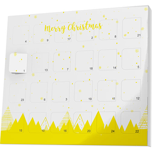 XS Adventskalender Weihnachtswald , M&M\'s, weiß / gelb, Vollkartonhülle, weiß, 1,60cm x 12,00cm x 14,00cm (Länge x Höhe x Breite), Bild 1