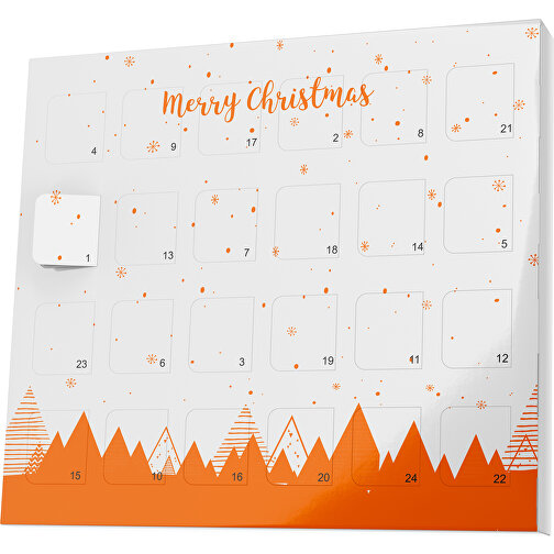 XS Adventskalender Weihnachtswald , M&M\'s, weiß / orange, Vollkartonhülle, weiß, 1,60cm x 12,00cm x 14,00cm (Länge x Höhe x Breite), Bild 1