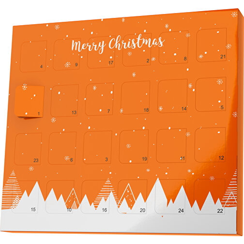 XS Adventskalender Weihnachtswald , Brandt, orange / weiß, Vollkartonhülle, weiß, 1,60cm x 12,00cm x 14,00cm (Länge x Höhe x Breite), Bild 1