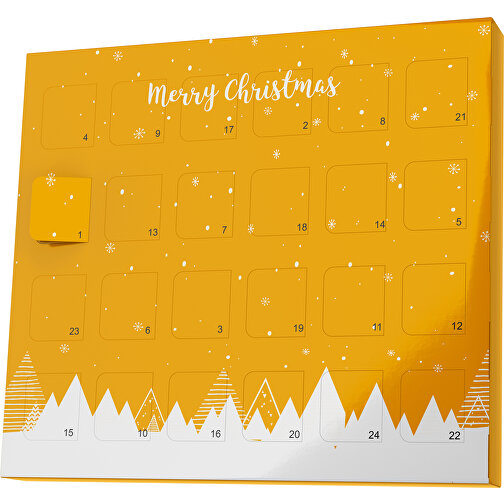 XS Adventskalender Weihnachtswald , Brandt, kürbisorange / weiß, Vollkartonhülle, weiß, 1,60cm x 12,00cm x 14,00cm (Länge x Höhe x Breite), Bild 1