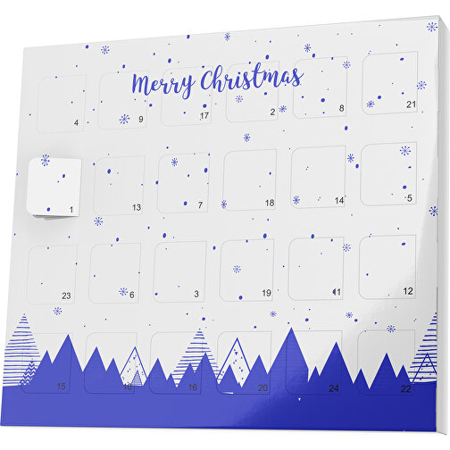 XS Adventskalender Weihnachtswald , Brandt, weiß / blau, Vollkartonhülle, weiß, 1,60cm x 12,00cm x 14,00cm (Länge x Höhe x Breite), Bild 1