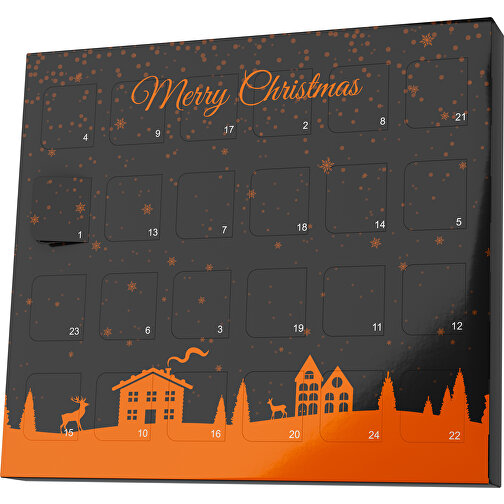 XS Adventskalender Weihnachtsdorf , M&M\'s, schwarz / orange, Vollkartonhülle, weiß, 1,60cm x 12,00cm x 14,00cm (Länge x Höhe x Breite), Bild 1
