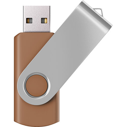 USB-Stick SWING Color 3.0 32 GB , Promo Effects MB , braun / silber MB , 32 GB , Kunststoff/ Aluminium MB , 5,70cm x 1,00cm x 1,90cm (Länge x Höhe x Breite), Bild 1