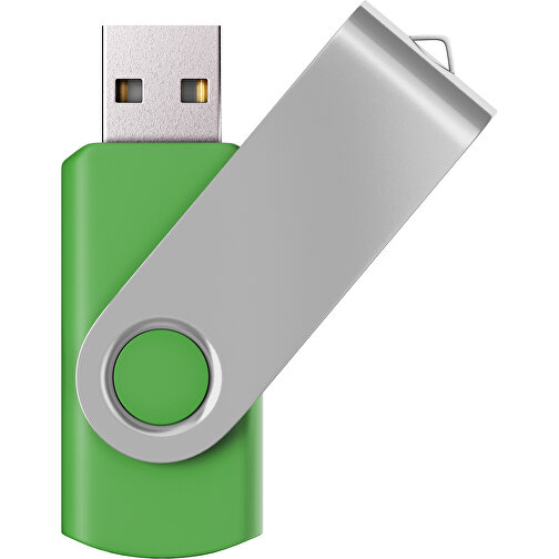 USB-Stick SWING Color 3.0 32 GB , Promo Effects MB , grasgrün / silber MB , 32 GB , Kunststoff/ Aluminium MB , 5,70cm x 1,00cm x 1,90cm (Länge x Höhe x Breite), Bild 1