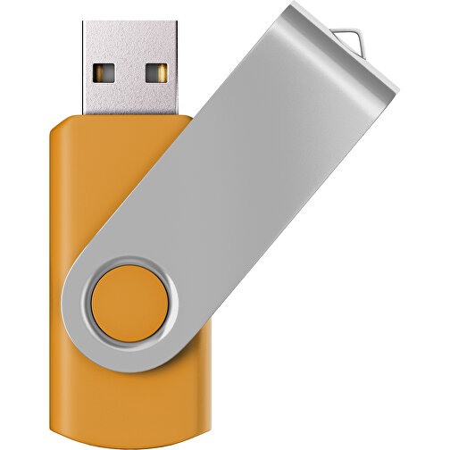 USB-Stick SWING Color 3.0 32 GB , Promo Effects MB , kürbisorange / silber MB , 32 GB , Kunststoff/ Aluminium MB , 5,70cm x 1,00cm x 1,90cm (Länge x Höhe x Breite), Bild 1