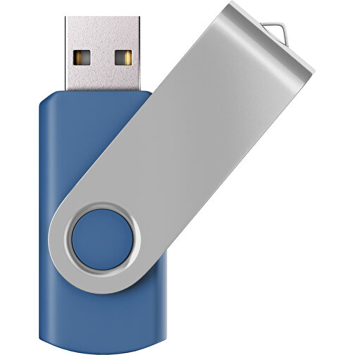 USB-Stick SWING Color 3.0 16 GB , Promo Effects MB , dunkelblau / silber MB , 16 GB , Kunststoff/ Aluminium MB , 5,70cm x 1,00cm x 1,90cm (Länge x Höhe x Breite), Bild 1