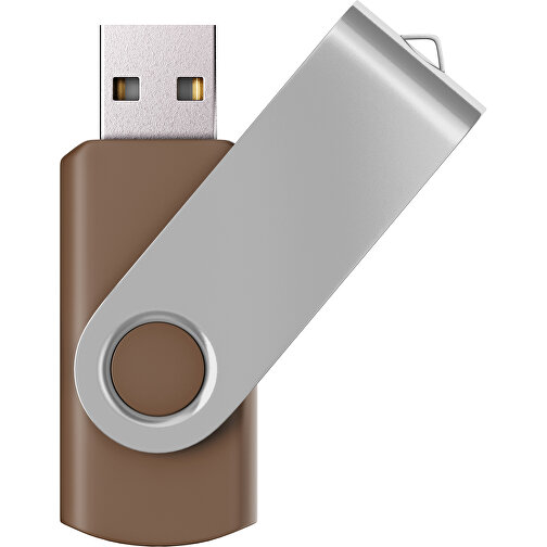 USB-Stick SWING Color 3.0 16 GB , Promo Effects MB , dunkelbraun / silber MB , 16 GB , Kunststoff/ Aluminium MB , 5,70cm x 1,00cm x 1,90cm (Länge x Höhe x Breite), Bild 1