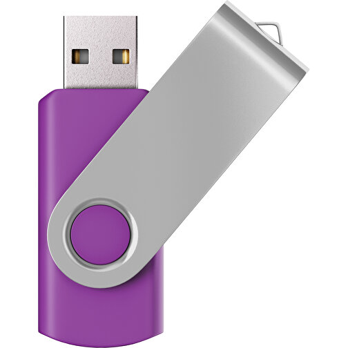 USB-Stick SWING Color 3.0 16 GB , Promo Effects MB , dunkelmagenta / silber MB , 16 GB , Kunststoff/ Aluminium MB , 5,70cm x 1,00cm x 1,90cm (Länge x Höhe x Breite), Bild 1