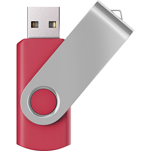 USB-Stick SWING Color 3.0 128 GB , Promo Effects MB , dunkelrot / silber MB , 131 GB , Kunststoff/ Aluminium MB , 5,70cm x 1,00cm x 1,90cm (Länge x Höhe x Breite), Bild 1