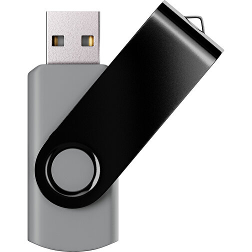 USB-Stick SWING Color 3.0 128 GB , Promo Effects MB , silber / schwarz MB , 131 GB , Kunststoff/ Aluminium MB , 5,70cm x 1,00cm x 1,90cm (Länge x Höhe x Breite), Bild 1