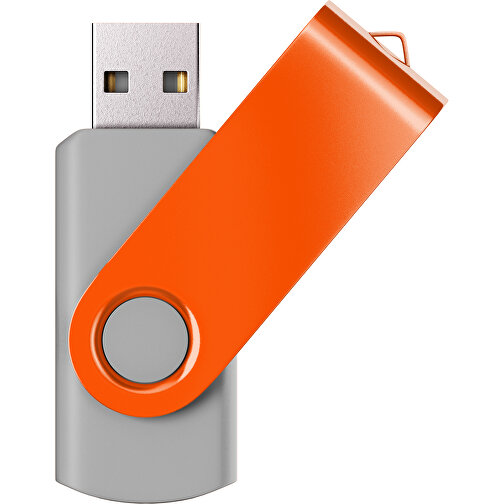 USB-Stick SWING Color 3.0 64 GB , Promo Effects MB , grau / orange MB , 65 GB , Kunststoff/ Aluminium MB , 5,70cm x 1,00cm x 1,90cm (Länge x Höhe x Breite), Bild 1