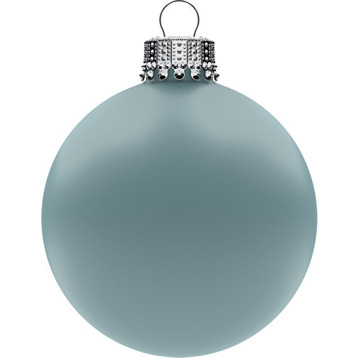 Petite boule de Noël 57 mm, couronne argentée, mate, Image 1