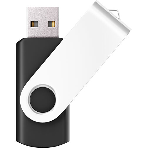 USB-Stick SWING Color 3.0 16 GB , Promo Effects MB , schwarz / weiss MB , 16 GB , Kunststoff/ Aluminium MB , 5,70cm x 1,00cm x 1,90cm (Länge x Höhe x Breite), Bild 1