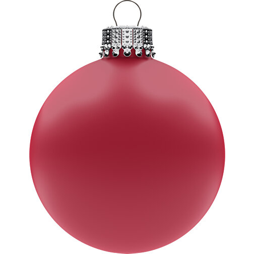 Palla per albero di Natale piccola 57 mm, corona argento, opaca, Immagine 1