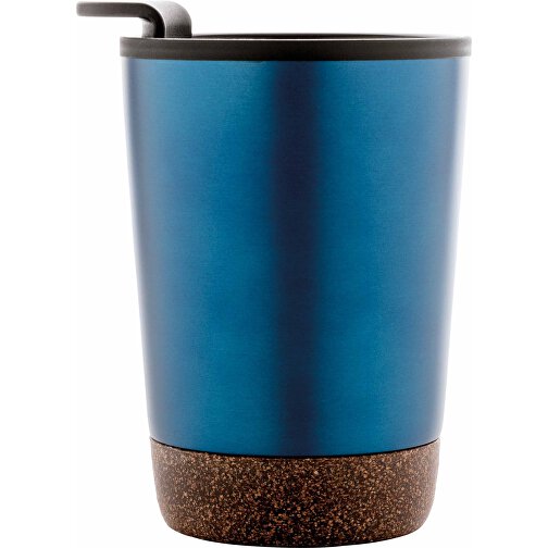 GRS RPP Edelstahl-Kaffeebecher Mit Kork, Blau , blau, Rostfreier Stahl - recycelt, 13,00cm (Höhe), Bild 4