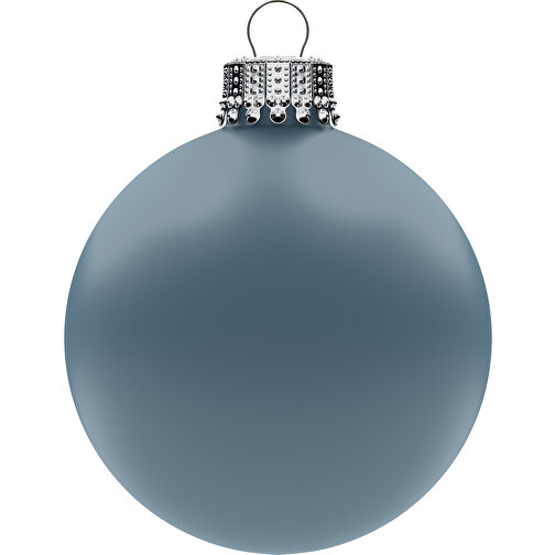 Bola de árbol de Navidad mediana 66 mm, corona plateada, mate, Imagen 1