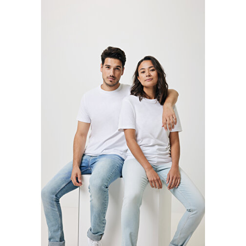 Iqoniq Bryce T-Shirt Aus Recycelter Baumwolle, Weiß , weiß, 50% recycelte und 50% biologische Baumwolle, XXS, 65,00cm x 0,50cm (Länge x Höhe), Bild 4