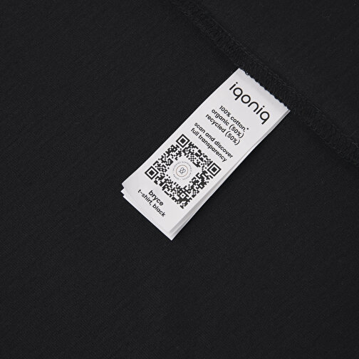 Iqoniq Bryce T-Shirt Aus Recycelter Baumwolle, Schwarz , schwarz, 50% recycelte und 50% biologische Baumwolle, XXL, 77,00cm x 0,50cm (Länge x Höhe), Bild 5