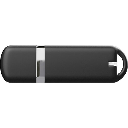 USB-Stick StylishDrive 2.0 , schwarz MB , 65 GB , Gummiplastik, Kunststoff MB , 6,20cm x 0,75cm x 2,00cm (Länge x Höhe x Breite), Bild 2