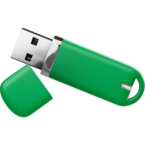 USB-Stick StylishDrive 2.0 , grün MB , 65 GB , Gummiplastik, Kunststoff MB , 6,20cm x 0,75cm x 2,00cm (Länge x Höhe x Breite), Bild 1