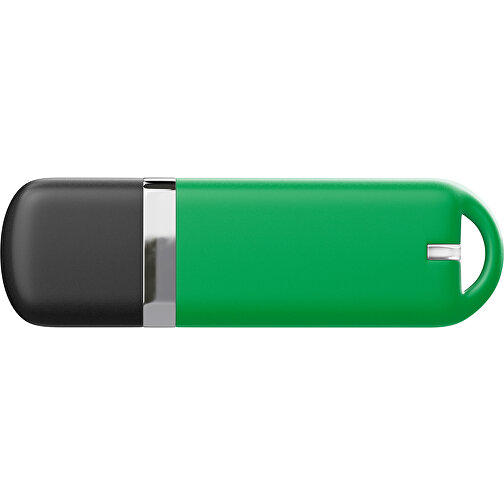USB-Stick StylishDrive 2.0 , grün /schwarz MB , 65 GB , Gummiplastik, Kunststoff MB , 6,20cm x 0,75cm x 2,00cm (Länge x Höhe x Breite), Bild 2