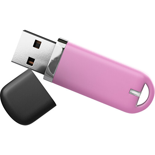 USB-Stick StylishDrive 2.0 , rosa /schwarz MB , 65 GB , Gummiplastik, Kunststoff MB , 6,20cm x 0,75cm x 2,00cm (Länge x Höhe x Breite), Bild 1