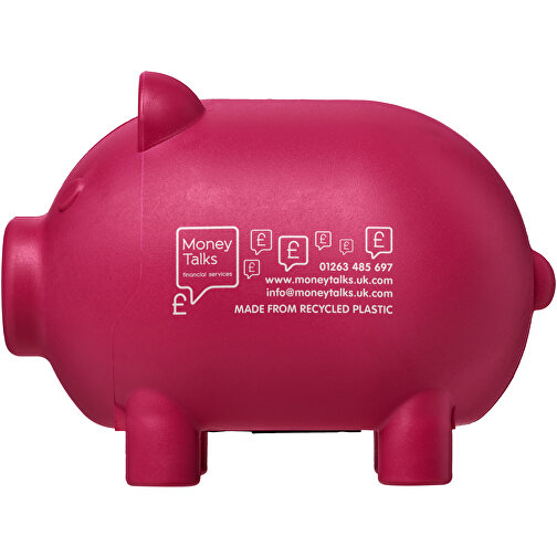 Oink Kleines Sparschwein Aus Recyceltem Kunststoff , rosa, Recycelter HIPS Kunststoff, 11,40cm x 8,50cm (Länge x Breite), Bild 2