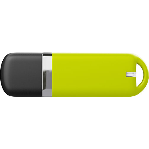 USB-Stick StylishDrive 2.0 , hellgrün /schwarz MB , 32 GB , Gummiplastik, Kunststoff MB , 6,20cm x 0,75cm x 2,00cm (Länge x Höhe x Breite), Bild 2