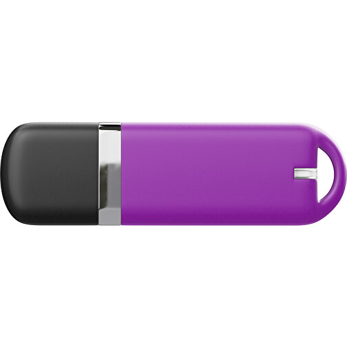 USB-Stick StylishDrive 2.0 , dunkelmagenta /schwarz MB , 32 GB , Gummiplastik, Kunststoff MB , 6,20cm x 0,75cm x 2,00cm (Länge x Höhe x Breite), Bild 2