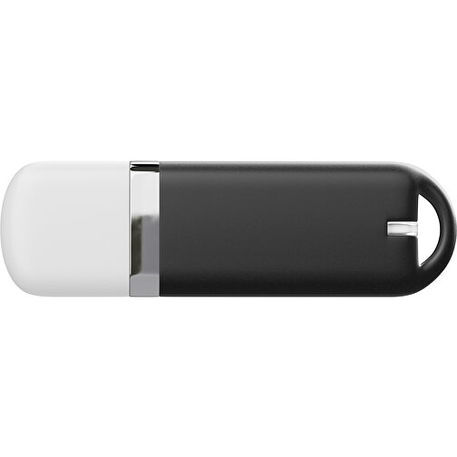 USB-Stick StylishDrive 2.0 , schwarz / weiß MB , 32 GB , Gummiplastik, Kunststoff MB , 6,20cm x 0,75cm x 2,00cm (Länge x Höhe x Breite), Bild 2
