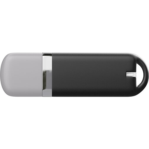 USB-Stick StylishDrive 2.0 , schwarz / hellgrau MB , 32 GB , Gummiplastik, Kunststoff MB , 6,20cm x 0,75cm x 2,00cm (Länge x Höhe x Breite), Bild 2