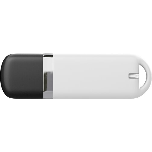 USB-Stick StylishDrive 2.0 , weiß / schwarz MB , 32 GB , Gummiplastik, Kunststoff MB , 6,20cm x 0,75cm x 2,00cm (Länge x Höhe x Breite), Bild 2