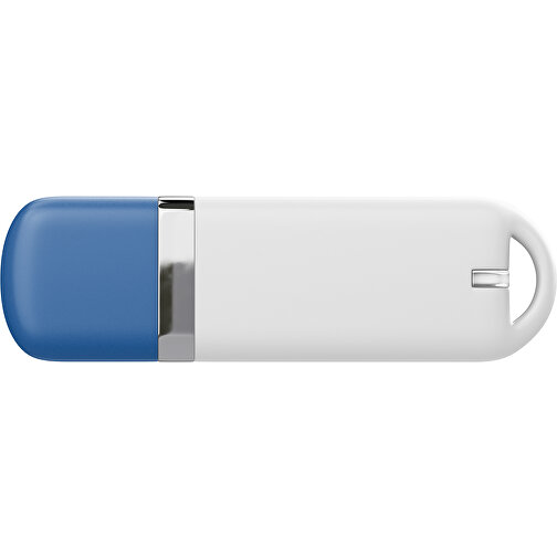 USB-Stick StylishDrive 2.0 , weiß / dunkelblau MB , 32 GB , Gummiplastik, Kunststoff MB , 6,20cm x 0,75cm x 2,00cm (Länge x Höhe x Breite), Bild 2