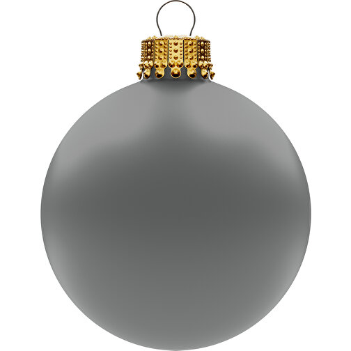 Pallina per albero di Natale grande 80 mm, corona oro, opaca, Immagine 1