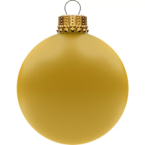 Boule de Noël grande 80 mm, couronne or, mate, Image 1