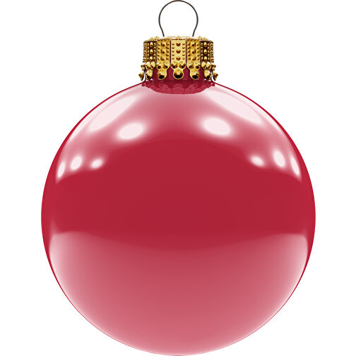 Palla per albero di Natale grande 80 mm, corona oro, lucida, Immagine 1