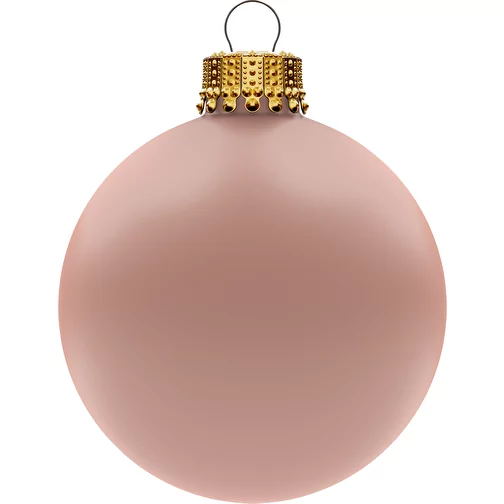 Boule de Noël grande 80 mm, couronne or, mate, Image 1