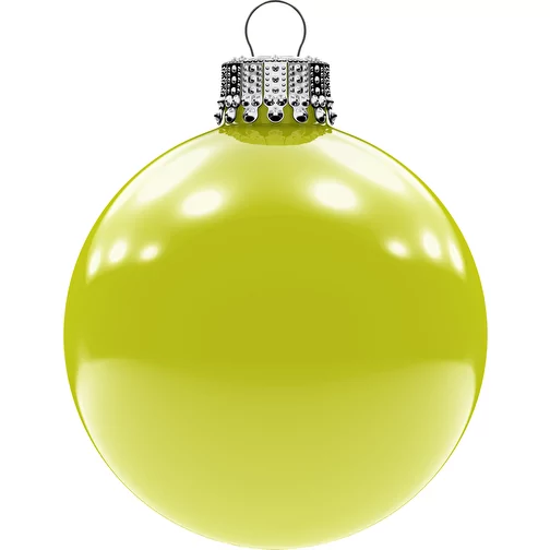 Boule de Noël grande 80 mm, couronne argentée, brillante, Image 1