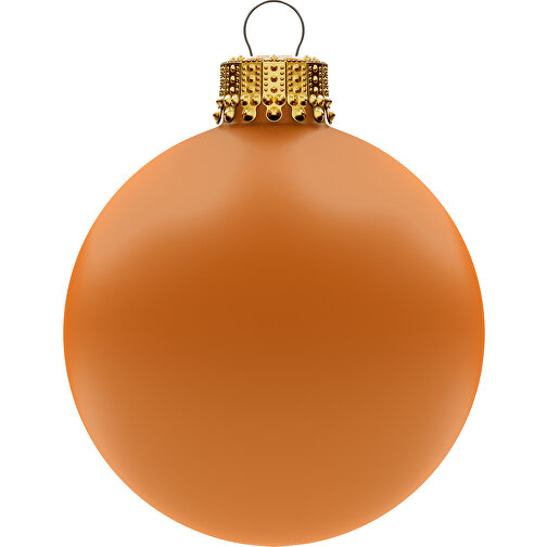 Christbaumkugel Gross 80 Mm, Krone Gold, Matt, 24er Lage , orange, Glas, , Bild 1