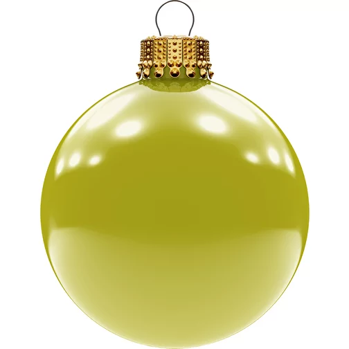 Boule de Noël grande 80 mm, couronne dorée, brillante, Image 1