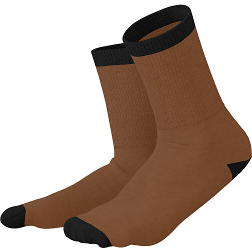 Boris - Die Premium Tennis Socke , dunkelbraun / schwarz, 85% Natur Baumwolle, 12% regeniertes umwelftreundliches Polyamid, 3% Elastan, 36,00cm x 0,40cm x 8,00cm (Länge x Höhe x Breite), Bild 1