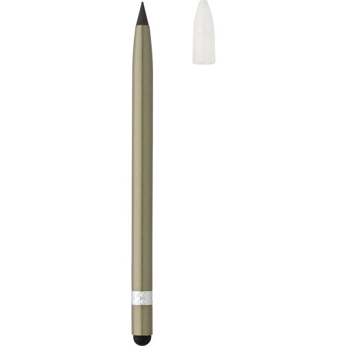 Tintenloser Stift Aus Aluminium Mit Radiergummi, Grün , grün, Aluminium, 14,50cm (Höhe), Bild 2