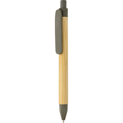 Kugelschreiber Aus FSC®recyceltem Papier , grün, Papier, Weizenstroh, 13,90cm (Höhe), Bild 1